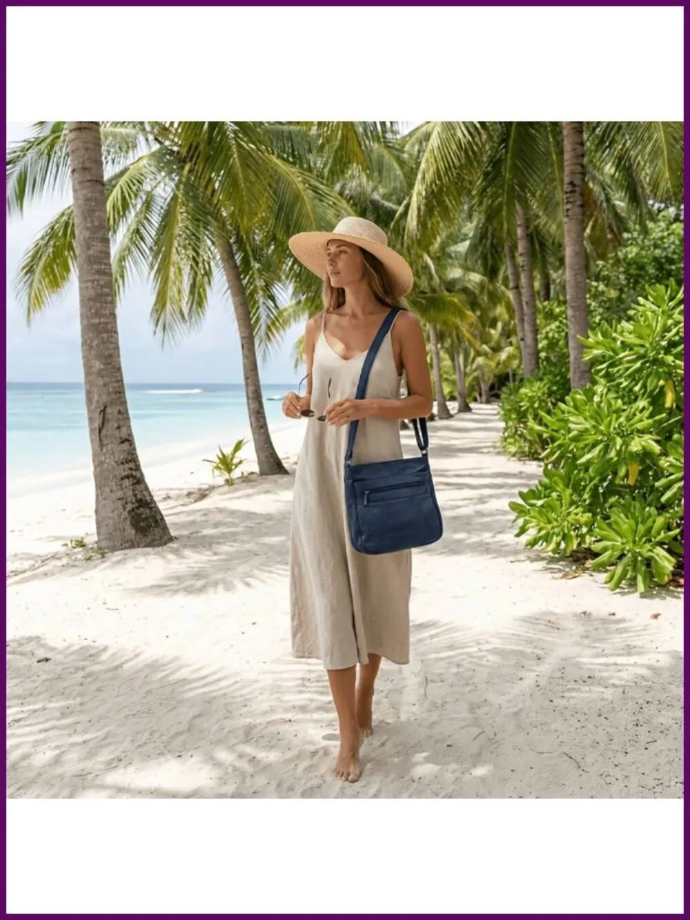 Genuine Leather Laptop Messenger Shoulder Bag with Multiple Pockets